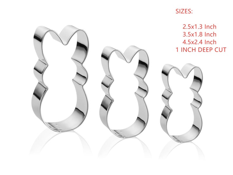 Maykito Easter Bunny Cookie Cutter Set -3 Pieces - Stainless Steel Assorted Sizes - Image 2